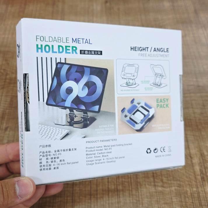 Foldable metal tablet stand | 360° döner, katlanabilir ayarlanabilir tutucu | tüm tablet modelleri ile uyumlu TEKNOİST