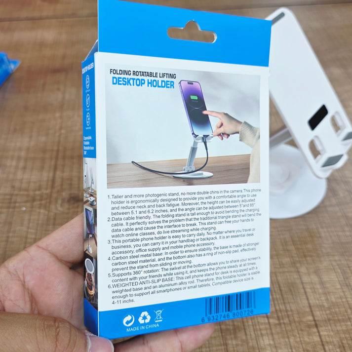 ( 5 adet ) Metal tabanlı 360 derece döner ayarlanabilir katlanabilir masa üstü telefon tablet tutucu TAŞTECH