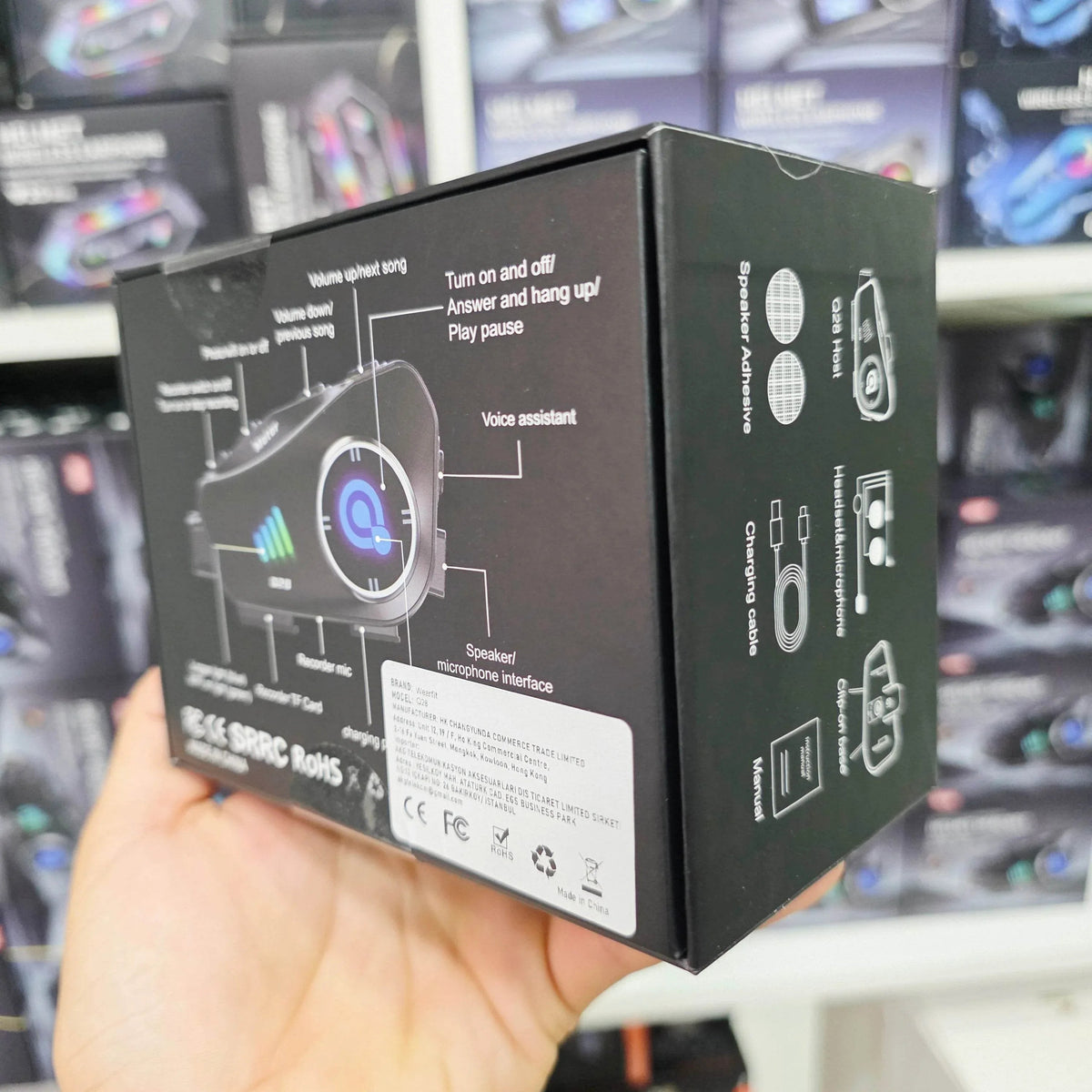 Q28 1080P kameralı Intercom +32GB SD Kartlı Bluetooth Motorsiklet Kask Kulaklığı İnterkom su geçirmez - G6O WEARFİT