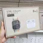Use ultra19, 8 kordonlu ve Air pro bluetooth kulaklıklı akıllım saat kombo WEARFİT