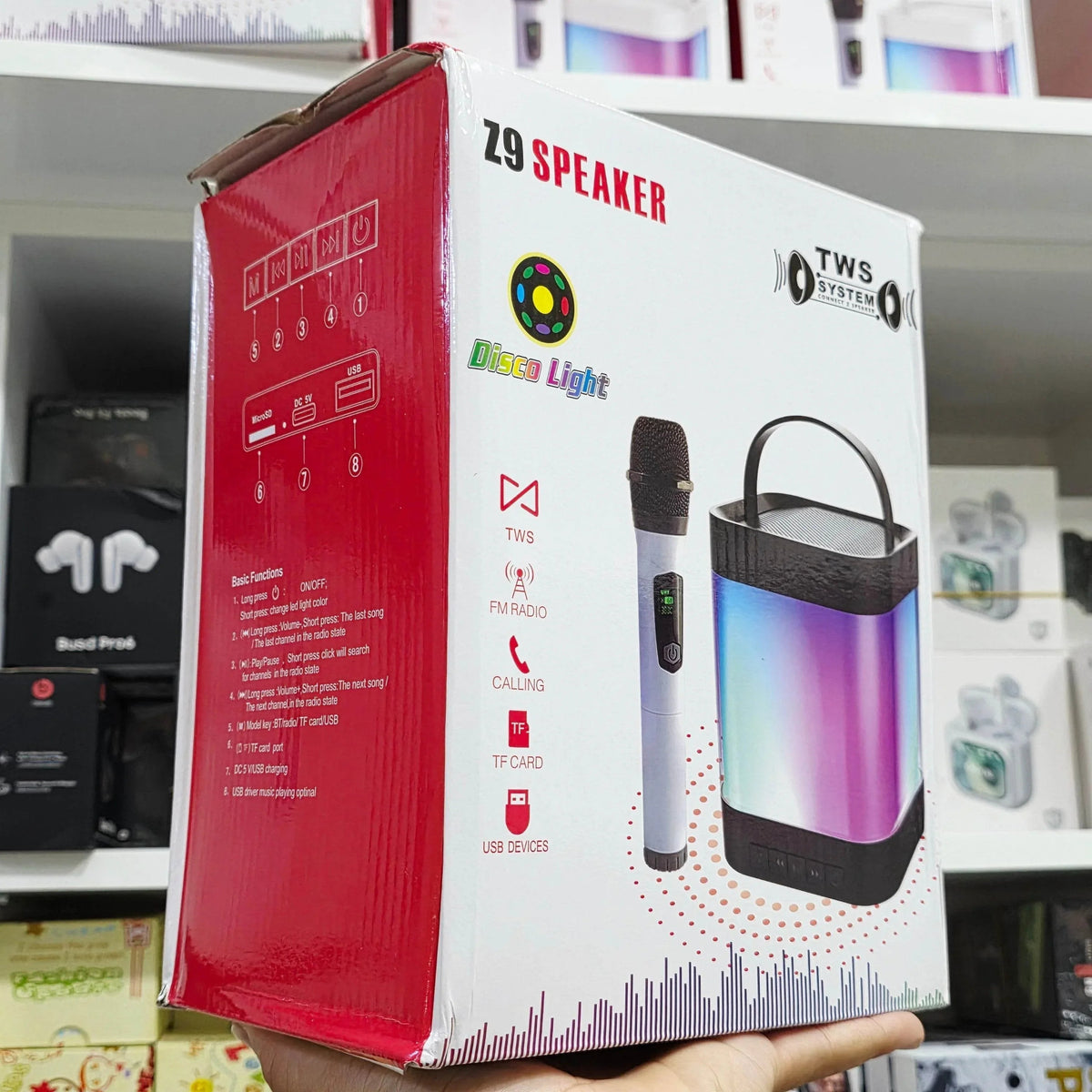Z9 speaker mikrofonlu tws radyolu aramalı sd kart/usb destekli bluetooth hoparlör TELETEK