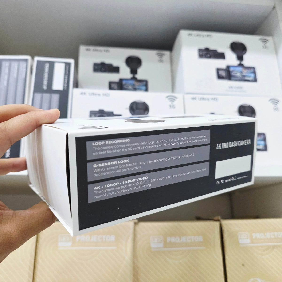 F6 4K 1080P Monitörlü Gece Görüşlü 3 Kanal WİFİ/GPS li döngü kayıtlı Araç Iç Dış Kamera - G6T WEARFİT