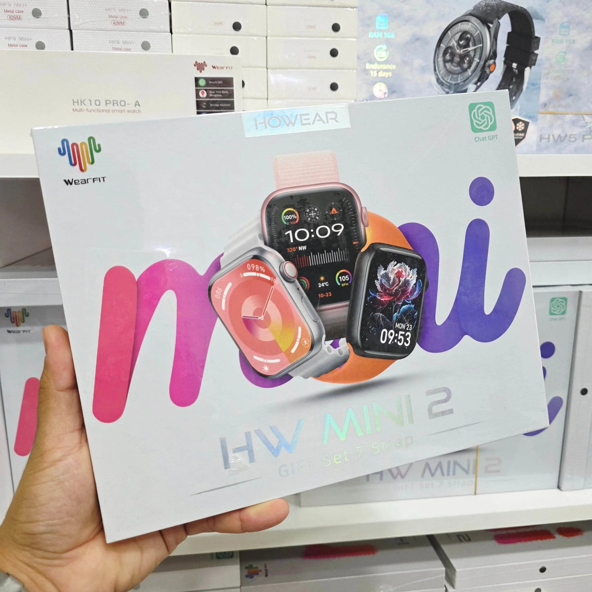 Hw mini2 41mm 1,75 inç chatgbt yapay zeka destekli 7 kordonlu akıllı saat WEARFİT