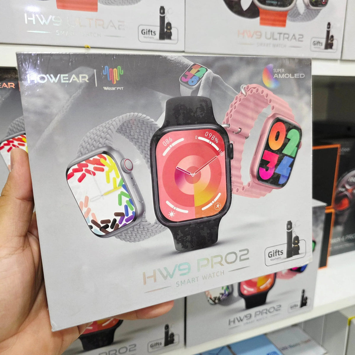 Hw9 pro2 amoled ekranlı 45mm anahtarlık hediyeli ios android uyumlu akıllı saat WEARFİT