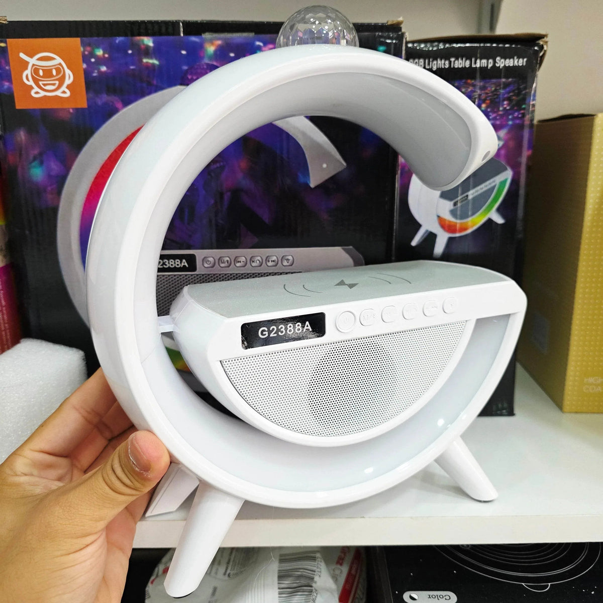 G Kablosuz Şarj Cihazı ve Disko Işığı RGB Rable lampa bluetooth Hoparlör TELETEK