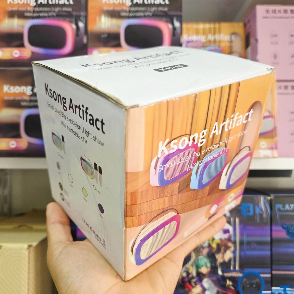 XM-66 rgb ışıklı tek mikrofonlu taşınabilir şarj edilebilir bluetooth hoparlör TELETEK