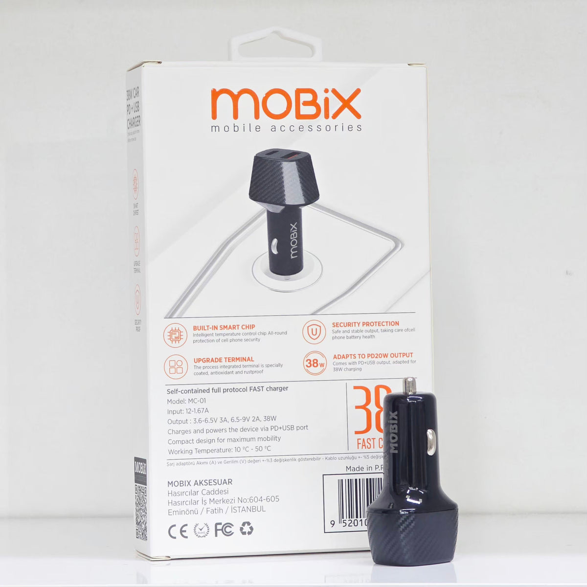 ( 5 adet ) 38W TypeC ve Usb girişli hızlı araç şarj başlık, çakmaklık MBX