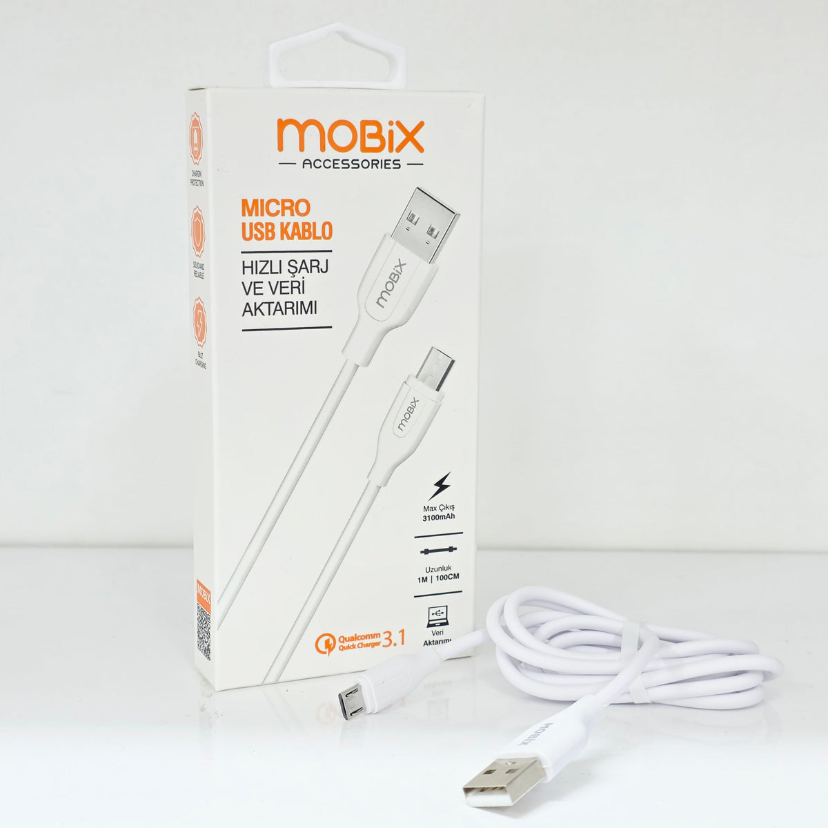 ( 10 adet ) 3.1A Usb şarj ve veri aktarım kablo 1 metre MBX