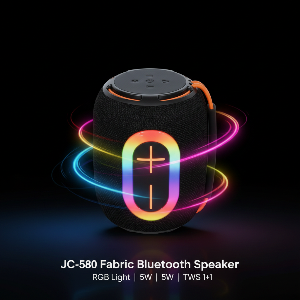 RGB Işıklı Taşınabilir Bluetooth Hoparlör, Usb Sd kart destekli JC-580 LENSUN