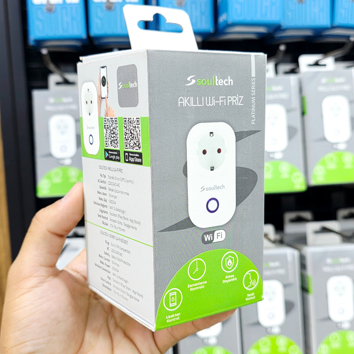 Akıllı Wi-Fi Priz 16A 3500W - Uzaktan Kontrol, Zamanlayıcı ve Sesli Komut Desteği (Ateşe Dayanıklı) Galio