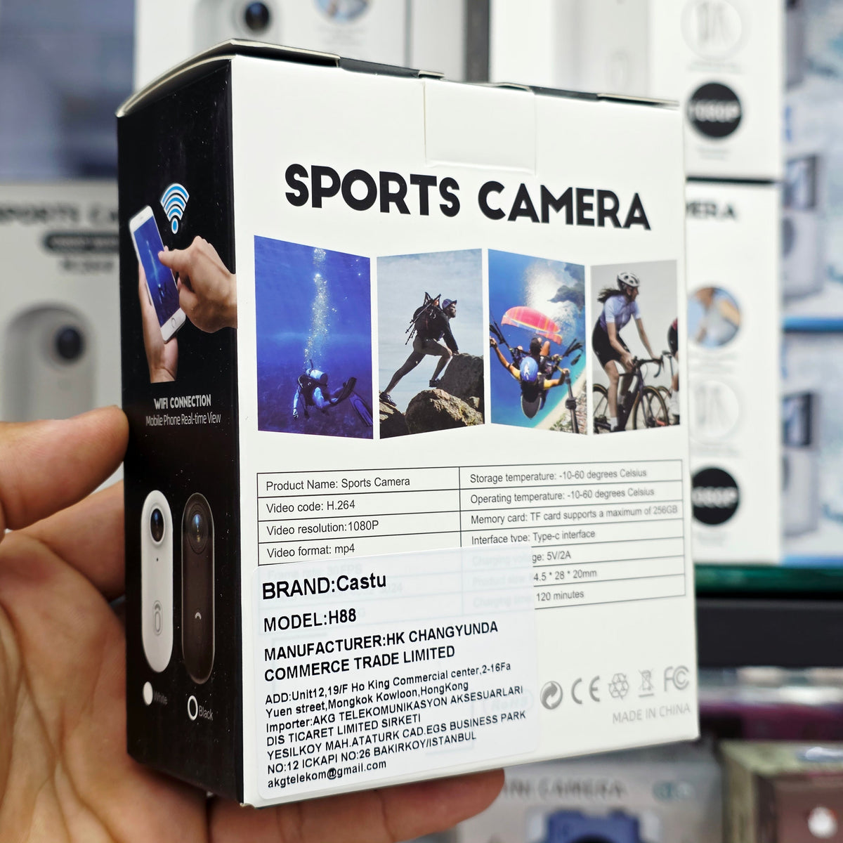 Mini WiFi Giyilebilir Aksiyon Kamerası - 1080P Full HD Manyetik Vlog ve Spor Kamerası (360° Klipsli) LENSUN