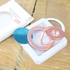 MagSafe Uyumlu Çift Halkalı Taşlı Telefon Tutucu Stand - Parlak Gümüş Telefon Yüzüğü M47