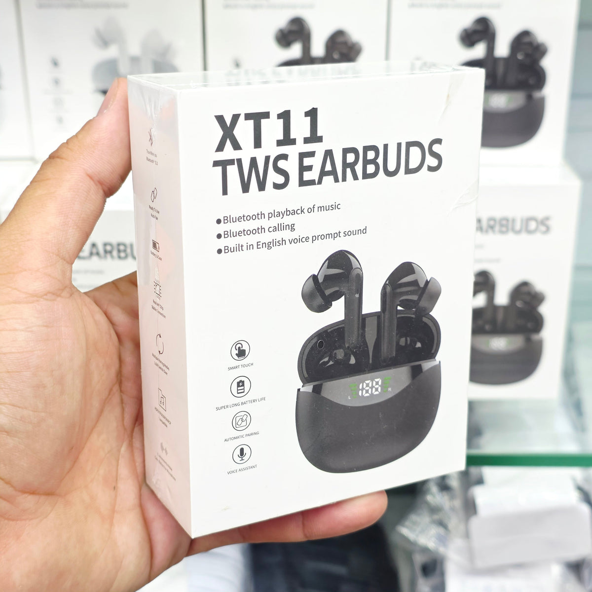 XT11 TWS Kablosuz Bluetooth Kulaklık Siyah - Dijital Göstergeli Akıllı Dokunmatik Kulak İçi Kulaklık MİLANO