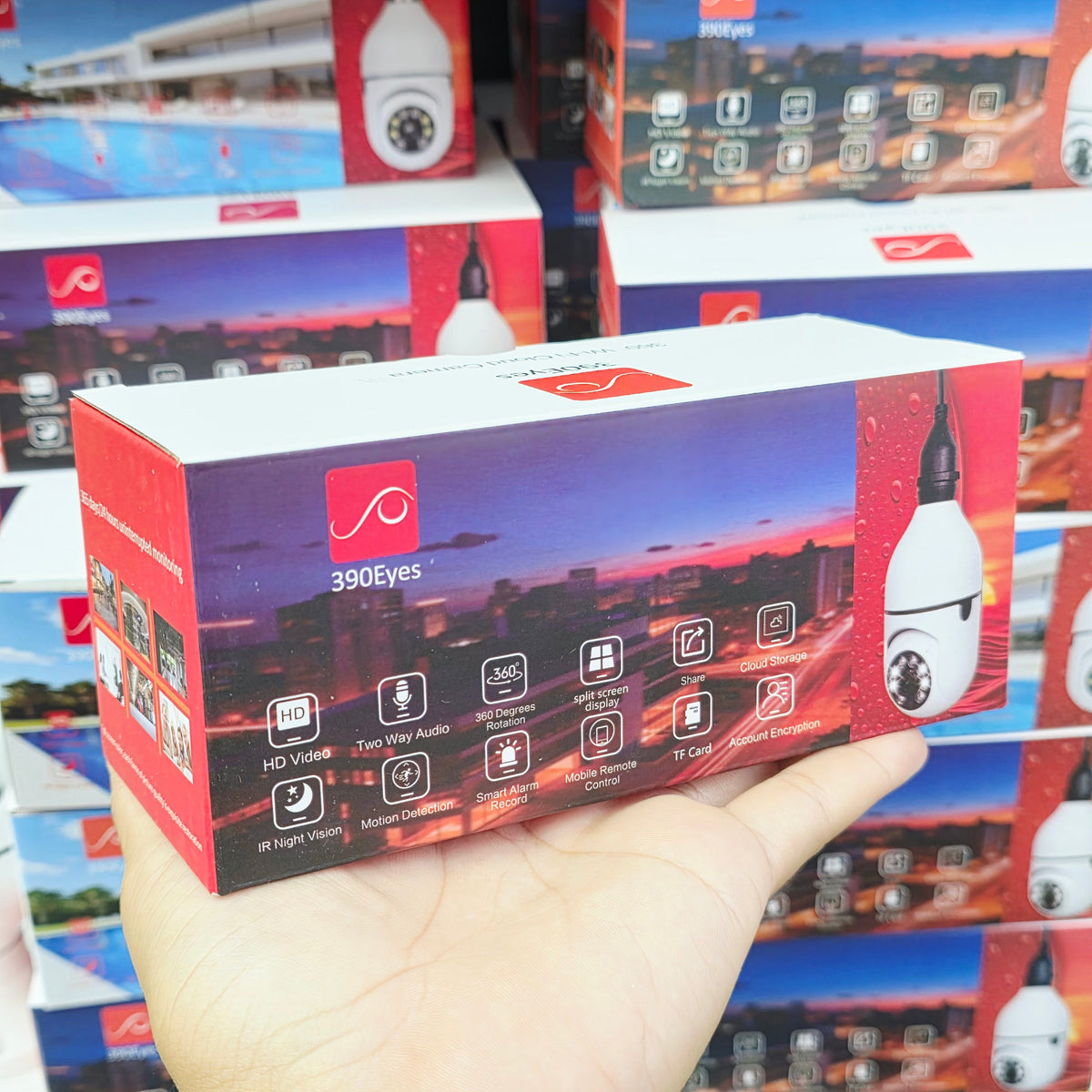 Wifi panorama camera mikrofonlu 360 derece döner led ışıklı gece görüşlü full hd ampul kamera APPEX