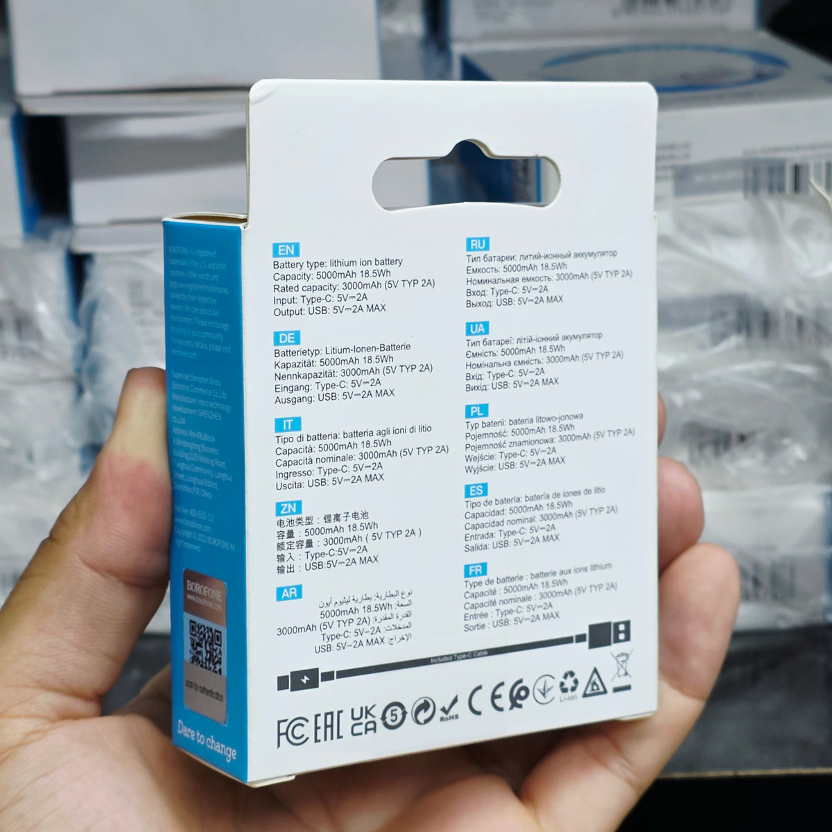 Borofone BJ31 5000 mAh Mini Taşınabilir Güç Bankası Powerbank - Type-C Input / USB-A Output Zayden