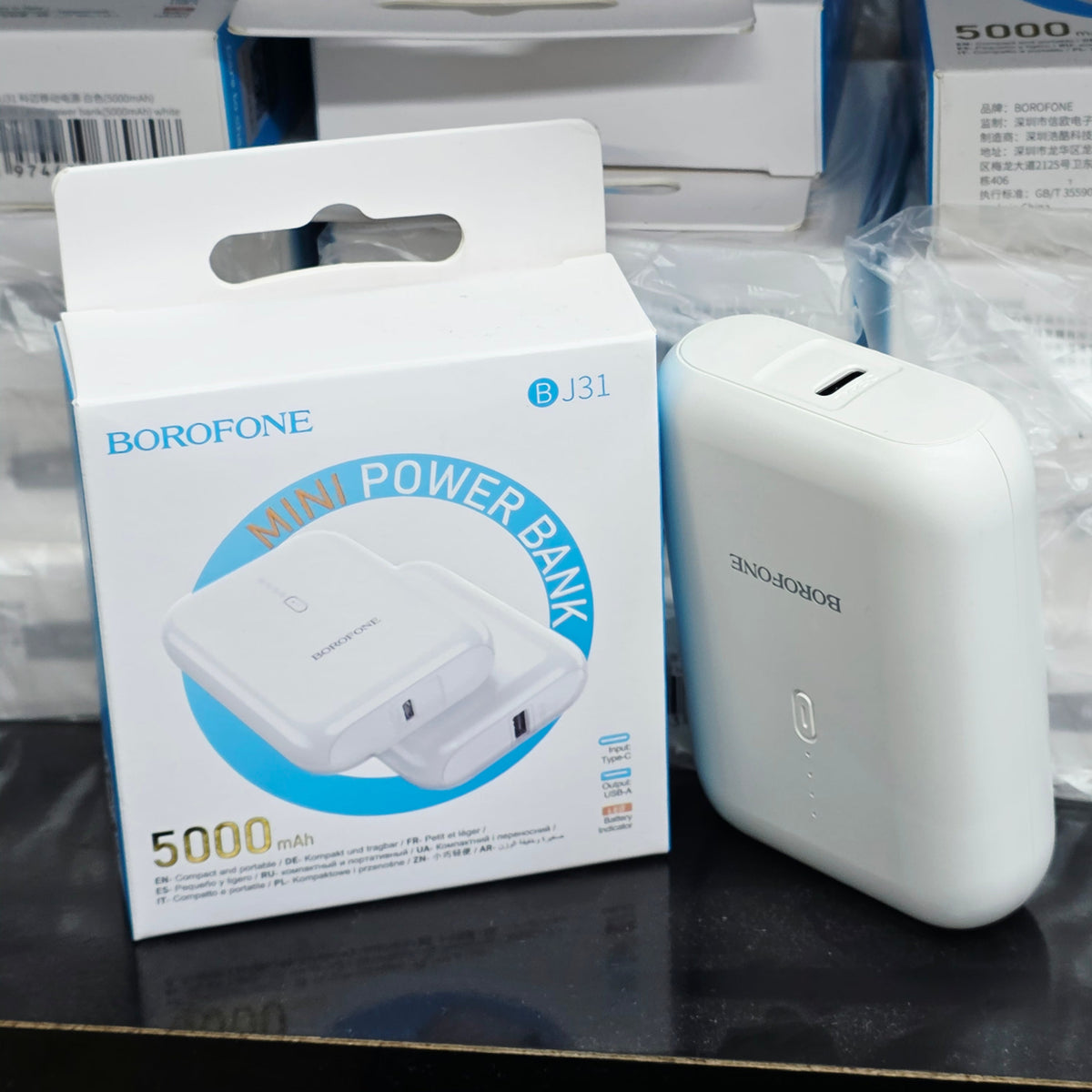 Borofone BJ31 5000 mAh Mini Taşınabilir Güç Bankası Powerbank - Type-C Input / USB-A Output Zayden