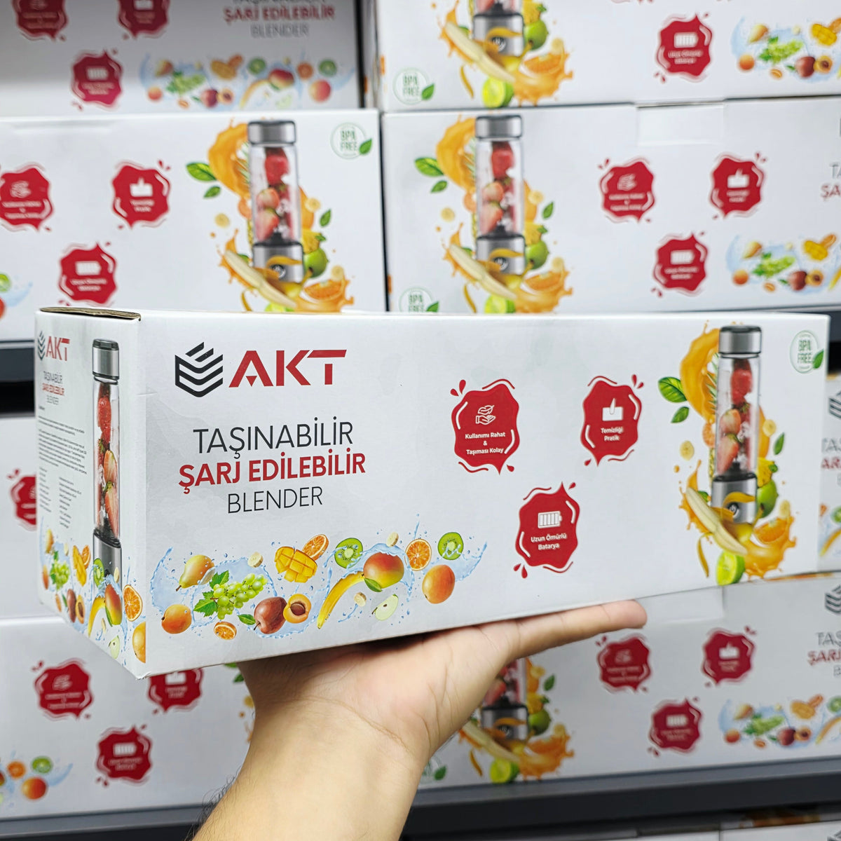 AKT Taşınabilir Şarj Edilebilir Mini Blender - BPA Free Smoothie ve Meyve Sıkacağı Mstore