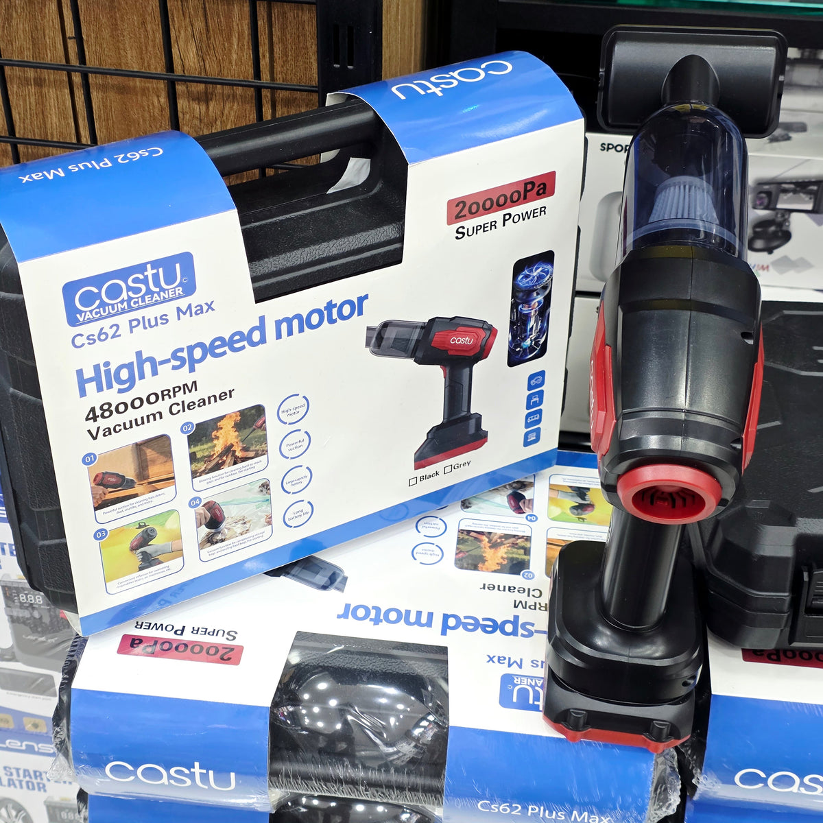 Castu Cs62 Plus Max 20000Pa Yüksek Emişli Kablosuz Şarjlı El Süpürgesi - 48000RPM Motorlu Çok Amaçlı Üfleme ve Şarjlı Süpürge LENSUN