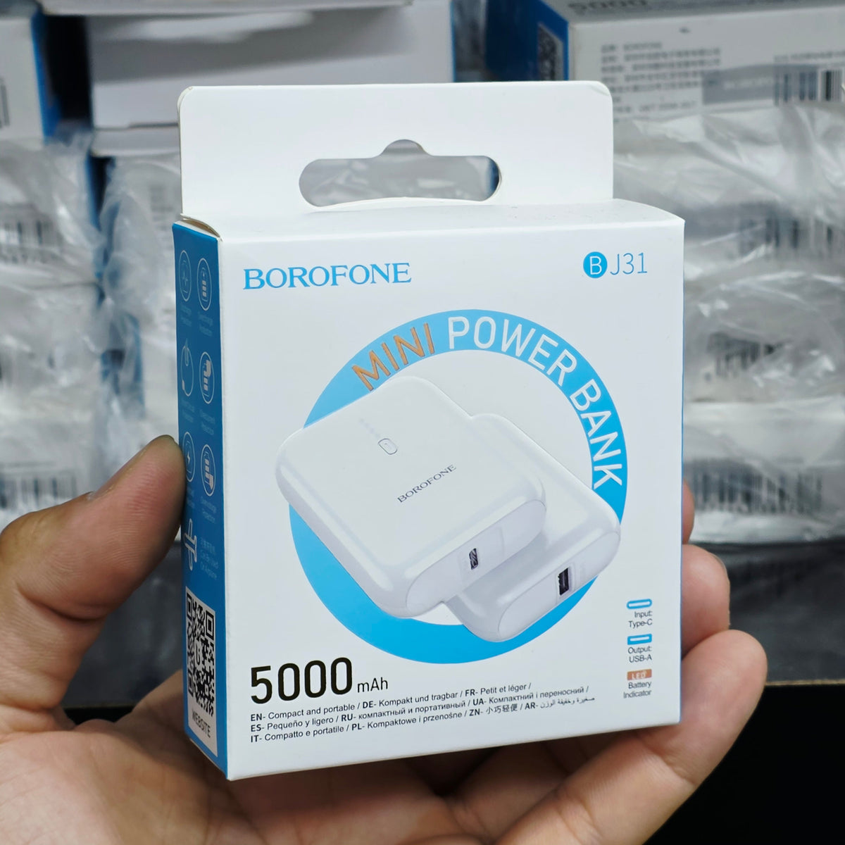Borofone BJ31 5000 mAh Mini Taşınabilir Güç Bankası Powerbank - Type-C Input / USB-A Output Zayden