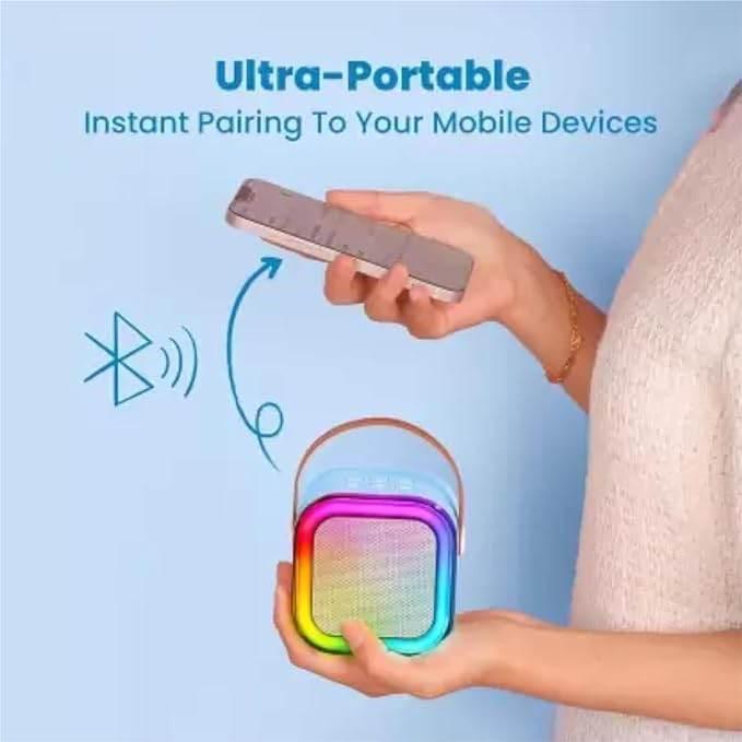 Tek karaoke mikrofonlu ışıklı bluetooth hoparlör k12 ROMM