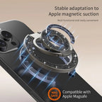 MagSafe Uyumlu Çift Halkalı Taşlı Telefon Tutucu Stand - Parlak Gümüş Telefon Yüzüğü M47