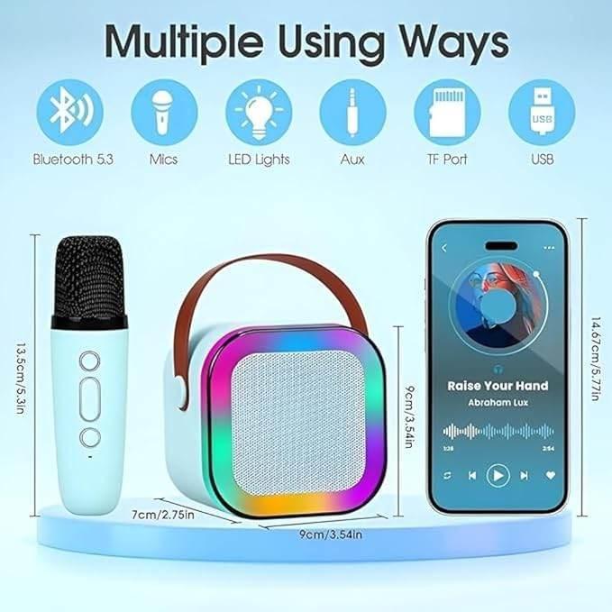 Tek karaoke mikrofonlu ışıklı bluetooth hoparlör k12 ROMM