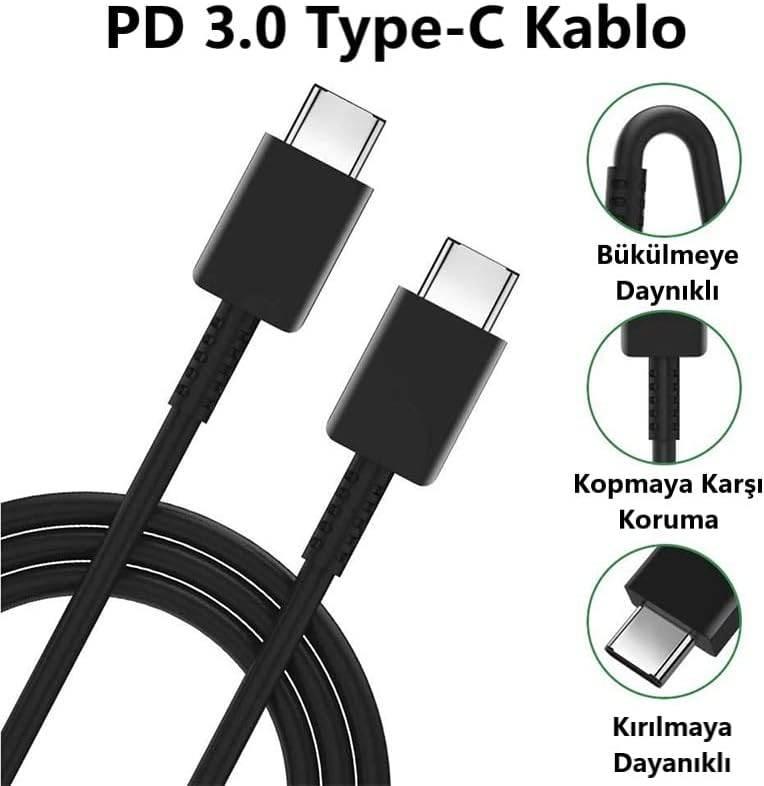 ( 5 adet ) 25w süper hızlı typec çıkışlı başlık adaptör ve typec to typec 1m kablo şarj set HİMO