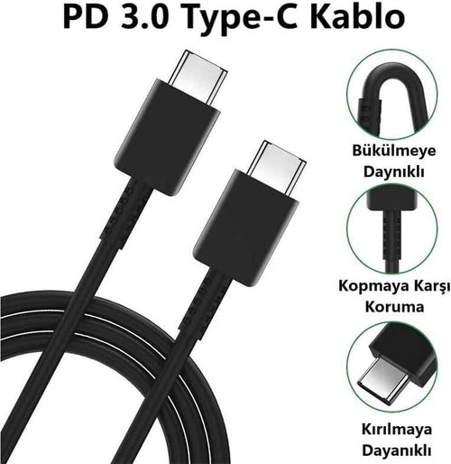 ( 5 adet ) 25w süper hızlı typec çıkışlı başlık adaptör ve typec to typec 1m kablo şarj set HİMO