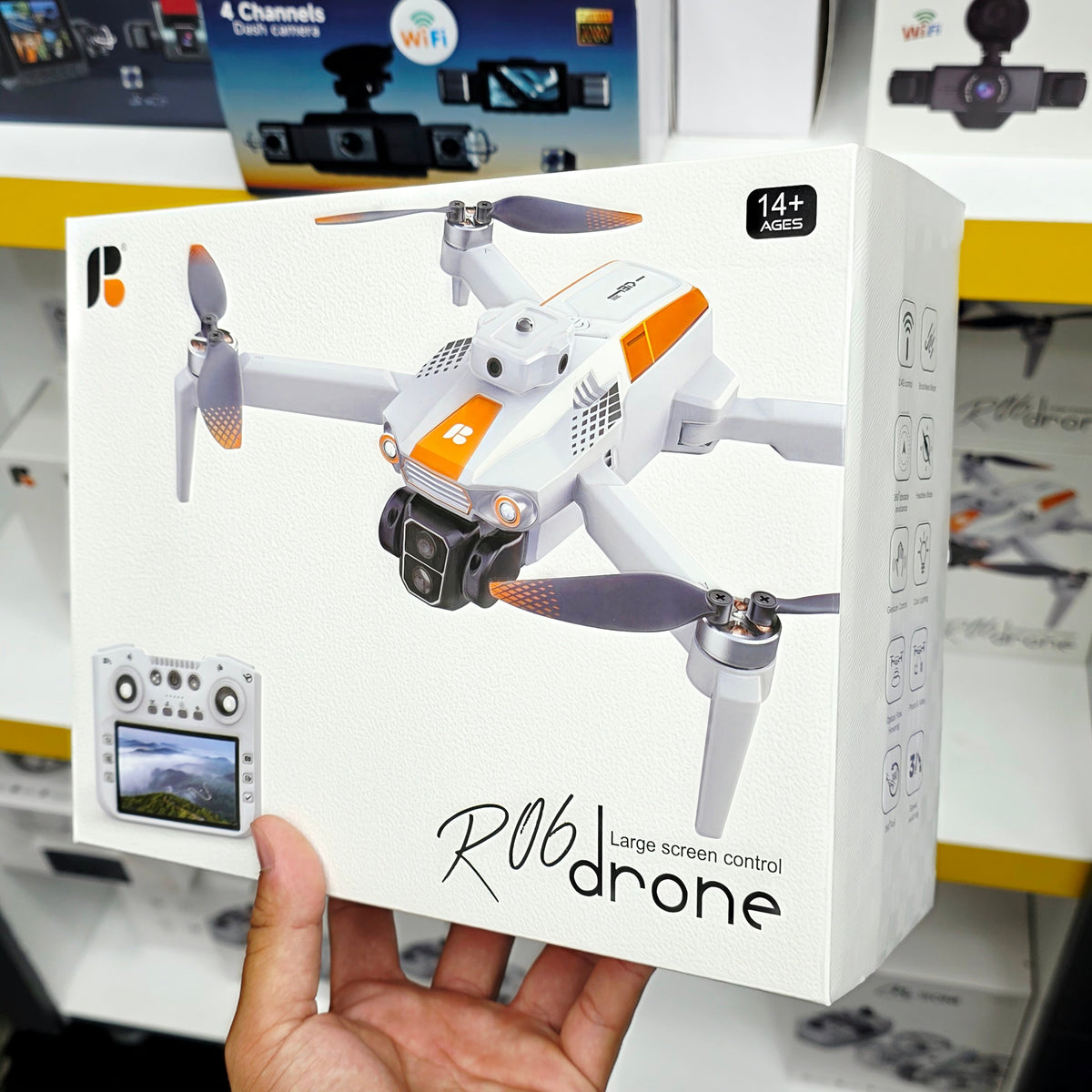 R06 Akıllı Çarpışma Engelleme Özellikli Katlanabilir Drone - Geniş Ekran Kumandalı, HD Çift Kameralı WiFi FPV Harvox