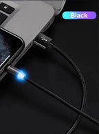 ( 5 adet ) X-cable 3'ü 1 arada 2a mıknatıslı metal şarj kablosu | micro usb + type-c + lightning uçlu | 360° dönebilen manyetik kablo TEKNOİST