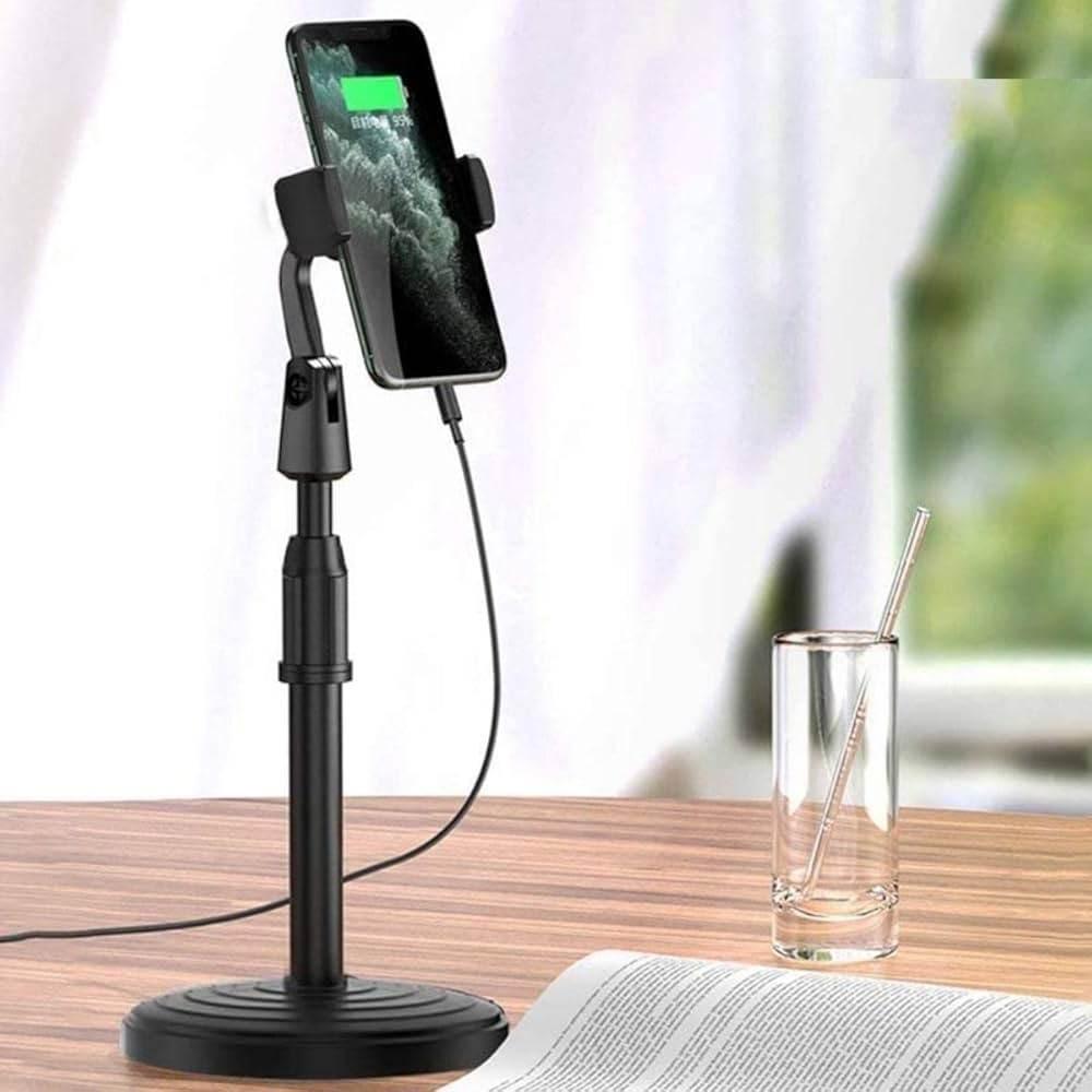 Masaüstü uzayabilir telefon tutucu | 360° ayarlanabilir yükseklikli ve açılı stand | teleskopik gövde | tüm telefonlarla uyumlu TEKNOİST