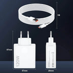 120w saniyeli turbo destekli usb çıkışlı başlık ve usb typec kablo şarj seti MABTECH