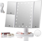 21 led ayaarlanabilir ışıklı masa üstü makyaj aynası 1x 2x 3x büyüteçli dokunmatik ekran TEKNOİST