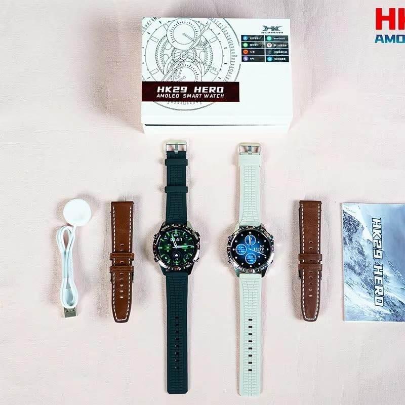 HK29 Hero Amoled Ekran Yuvarlak Akıllı Saat Navigasyon Bluetooth Çağrı Android Ios Uyumlu Saat WEARFİT