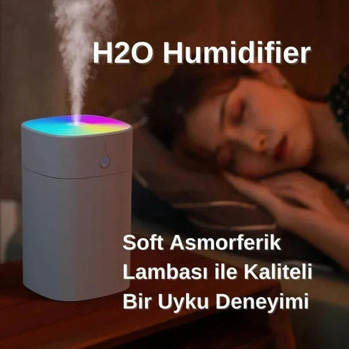 H2o taşınabilir hava nemlendirici | rgb ışıklı buhar makinesi & aromma difüzörü | sessiz ve etkili nemlendirme MİLANO