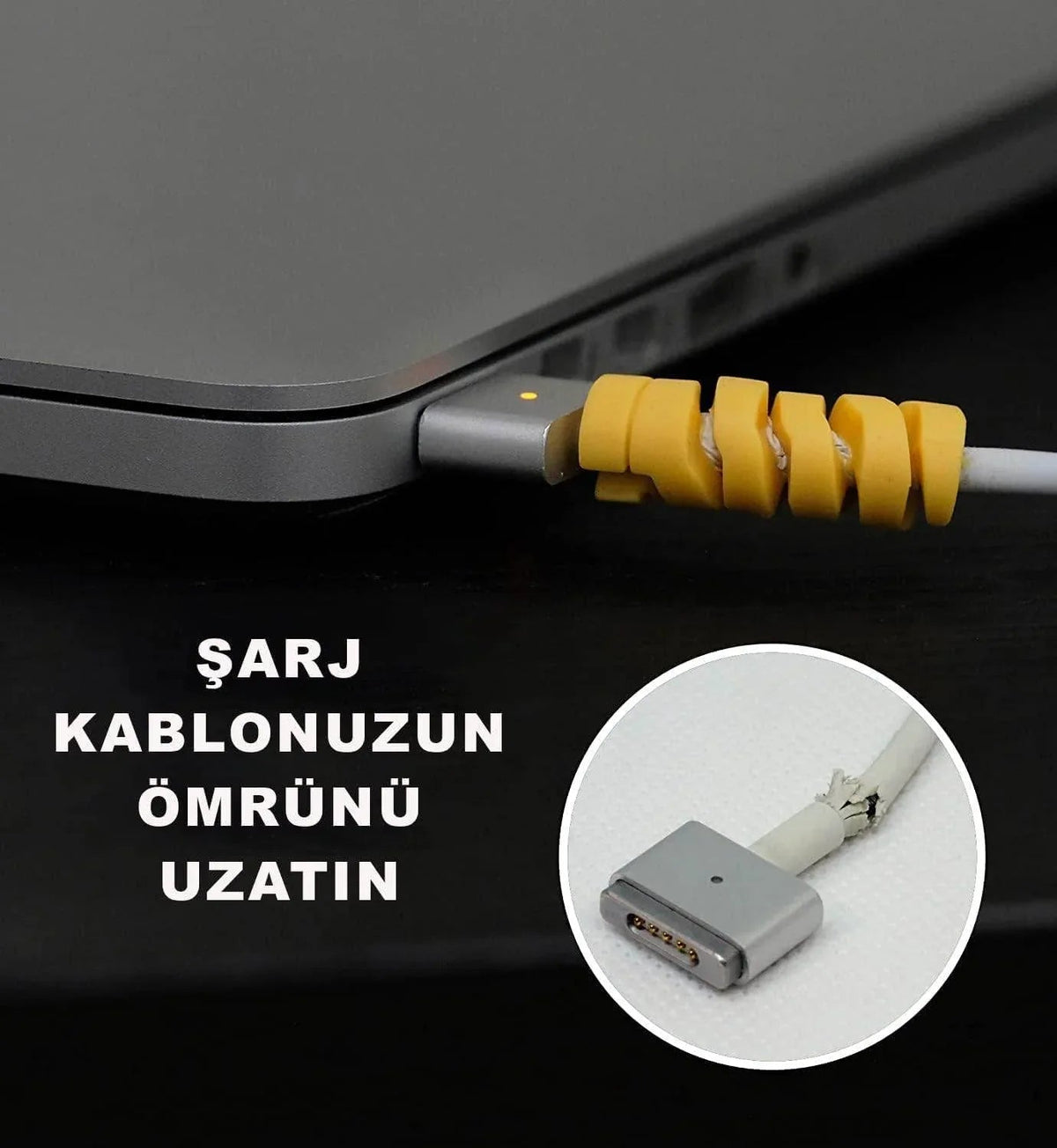 ( 20 adet ) Sipiral silikon kablo koruyucu 4'lü M47