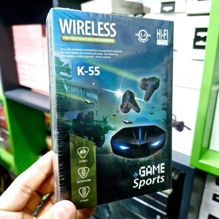 K55 kulak içi oyuncu led ışıklı mikrofonlu dokunmatik 5,0v gecikmesiz bluetooth kulaklık TEKNOİST