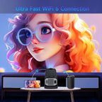 HY320 Mini 4K Destekli Akıllı Taşınabilir Projeksiyon Cihazı - Android 11, Dual WiFi 6, Bluetooth 5.0 Siyah Ev Sineması Ev Tipi Projektör Müslüm
