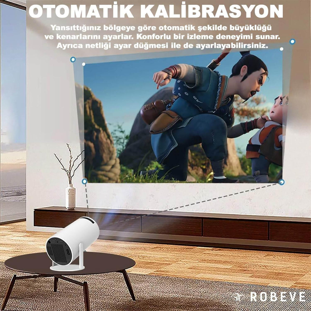 Hy300 akıllı full hd mini projektör – android 11, çift wifi6, bt5,0 ile ev sineması deneyimi TELETEK