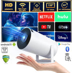 Hy300 akıllı full hd mini projektör – android 11, çift wifi6, bt5,0 ile ev sineması deneyimi TELETEK