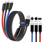 ( 5 adet ) 3ü1 arada usb typec micro lightning şarj ve veri aktarım kablosu 1,2 m TORİMA