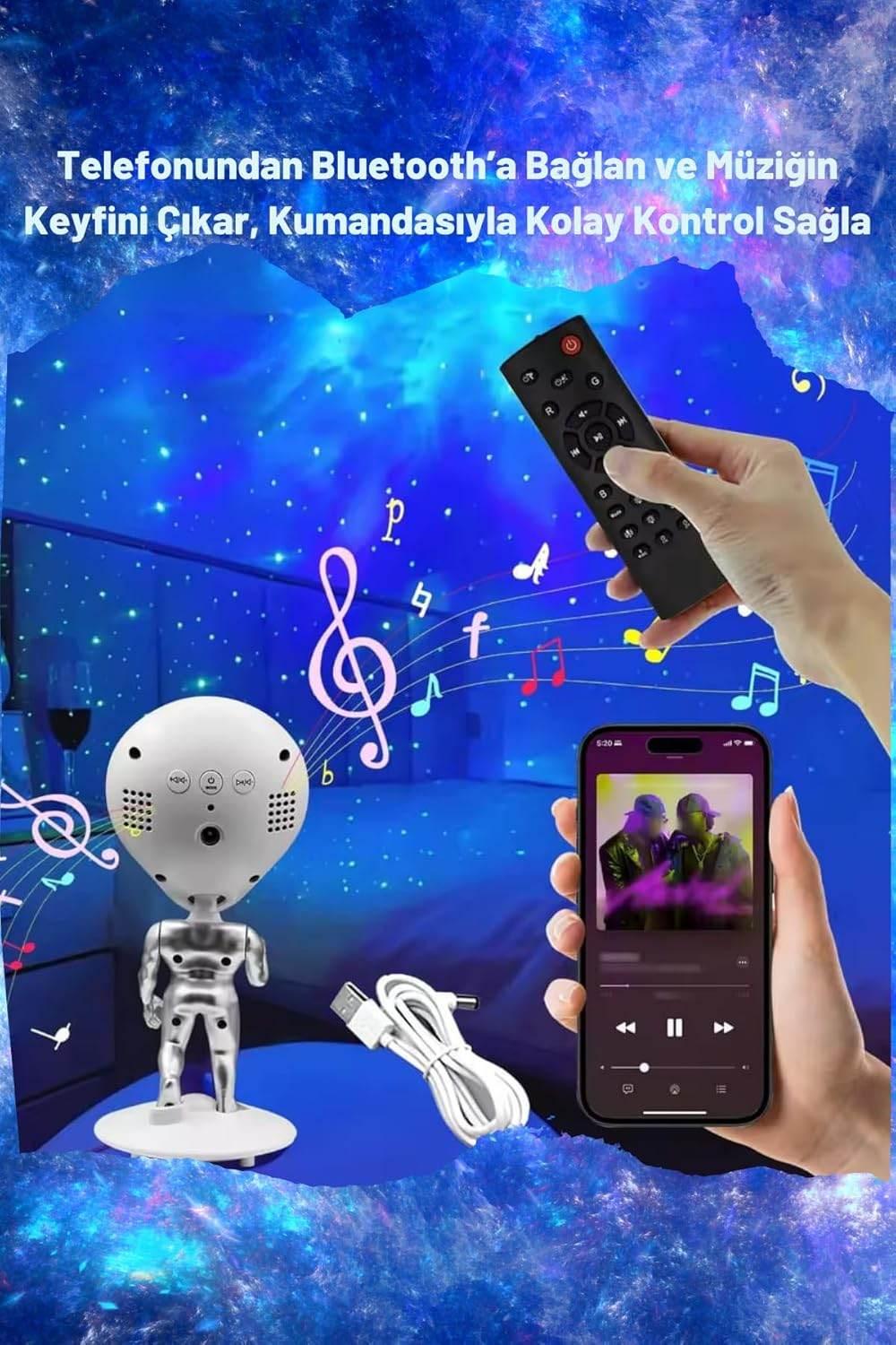 MXS-008 FM UZAYLI ASTRONOT LED GLAXY PROJEKTÖR LEERFEİ