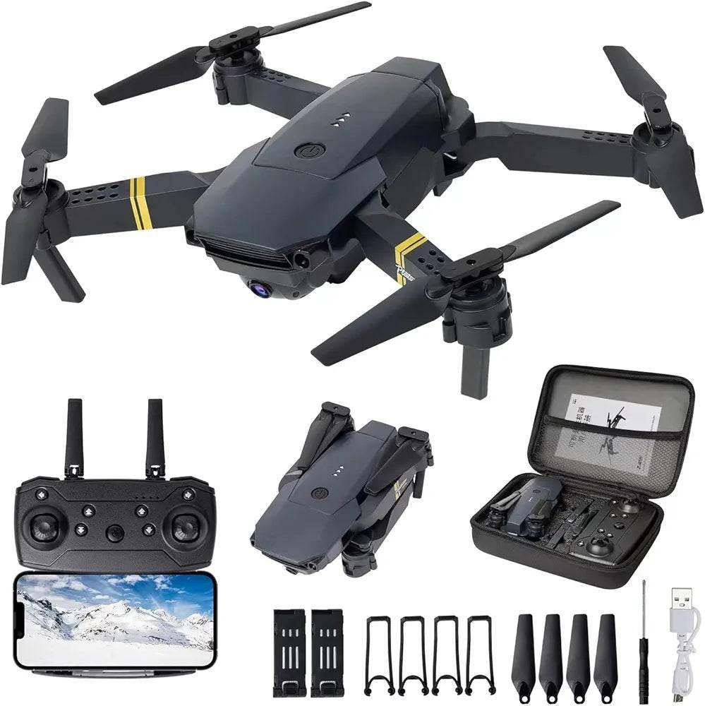 E58 4k Hd Kamerali Fly More Combo Drone Otomatik Kalkis Inis Sabit Durma ozellikli telefon yerleştirilebilir kumandalı İCON