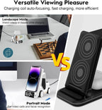 6'sı 1 Arada Kablosuz Şarj İstasyonu Araba Şeklinde – iPhone, Apple Watch, Air, Samsung ve Tüm Qi Destekli Telefonlar İçin Hızlı Kablosuz Şarj Cihazı + Alarm ve Masaüstü Organizer - S4B APPEX
