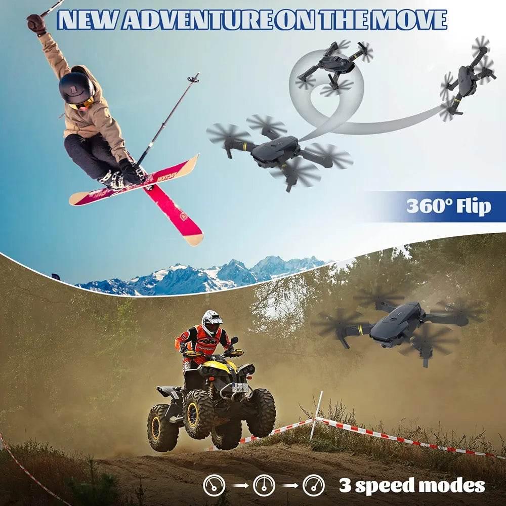E58 4k Hd Kamerali Fly More Combo Drone Otomatik Kalkis Inis Sabit Durma ozellikli telefon yerleştirilebilir kumandalı İCON