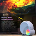 Galaxy Projektör Yıldız Gökyüzü Projeksiyon Lambası 13 Film Diski RGBCW Yatak Odası Ortam Işığı Gece Lambası BT Hoparlörler 15 Beyaz Gürültü Parçası 1H/2H/4H Uzaktan Kumanda ile Zamanlayıcı Ay TELETEK