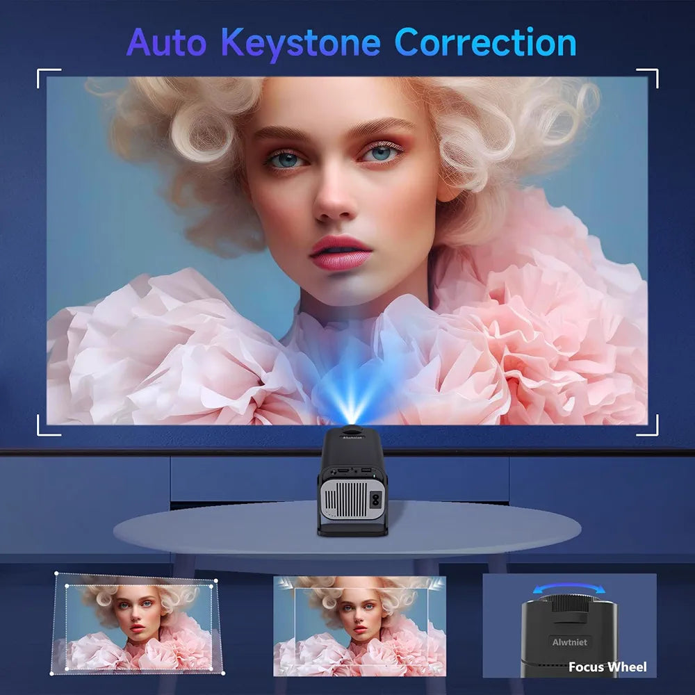 HY320 Mini 4K Destekli Akıllı Taşınabilir Projeksiyon Cihazı - Android 11, Dual WiFi 6, Bluetooth 5.0 Siyah Ev Sineması Ev Tipi Projektör Müslüm