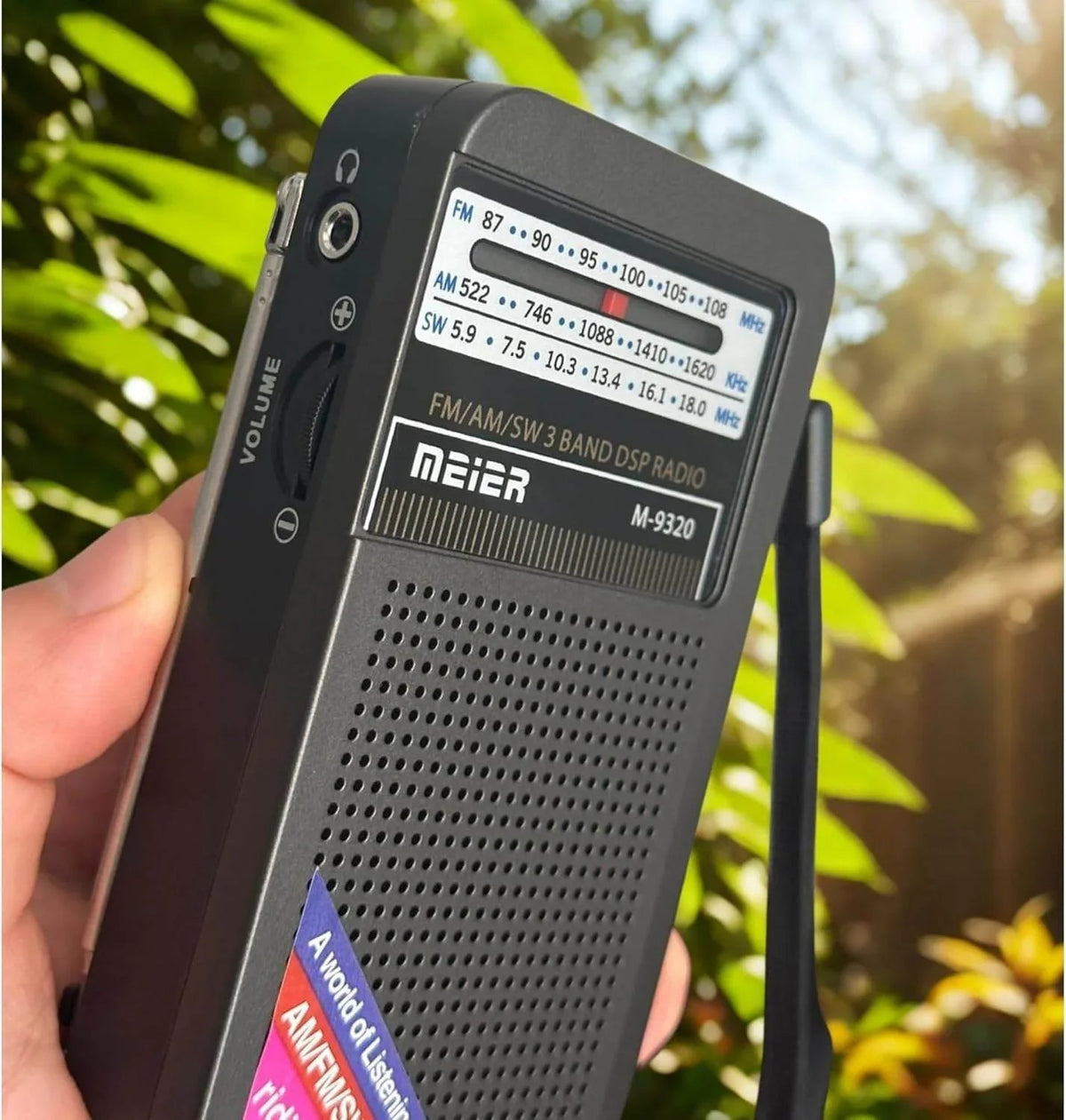 Meier m-9320 minimalist cep radyo fm/am/sw usb sarj edilebilir kulaklık takılabilir CARBON