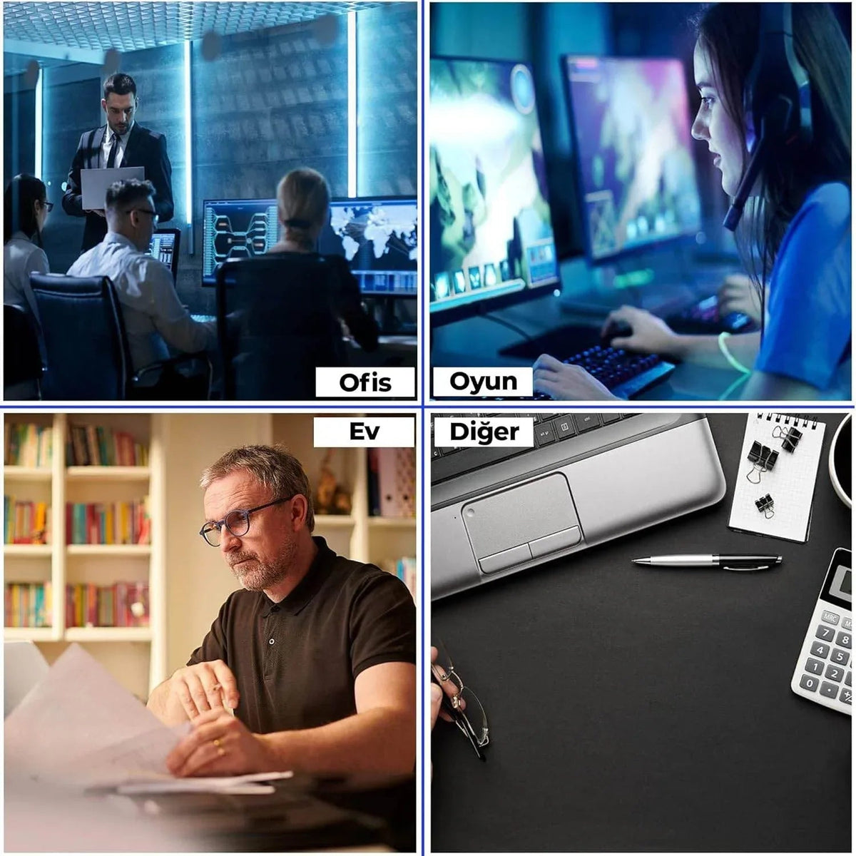 ( 5 adet ) Standart mouse pad kaymaz tabanlı GLRKA