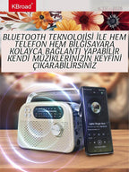 KTF-2026 nostaljı radiolu sm usb sd hafıza destekli bluetooth hoparlör KBROAD